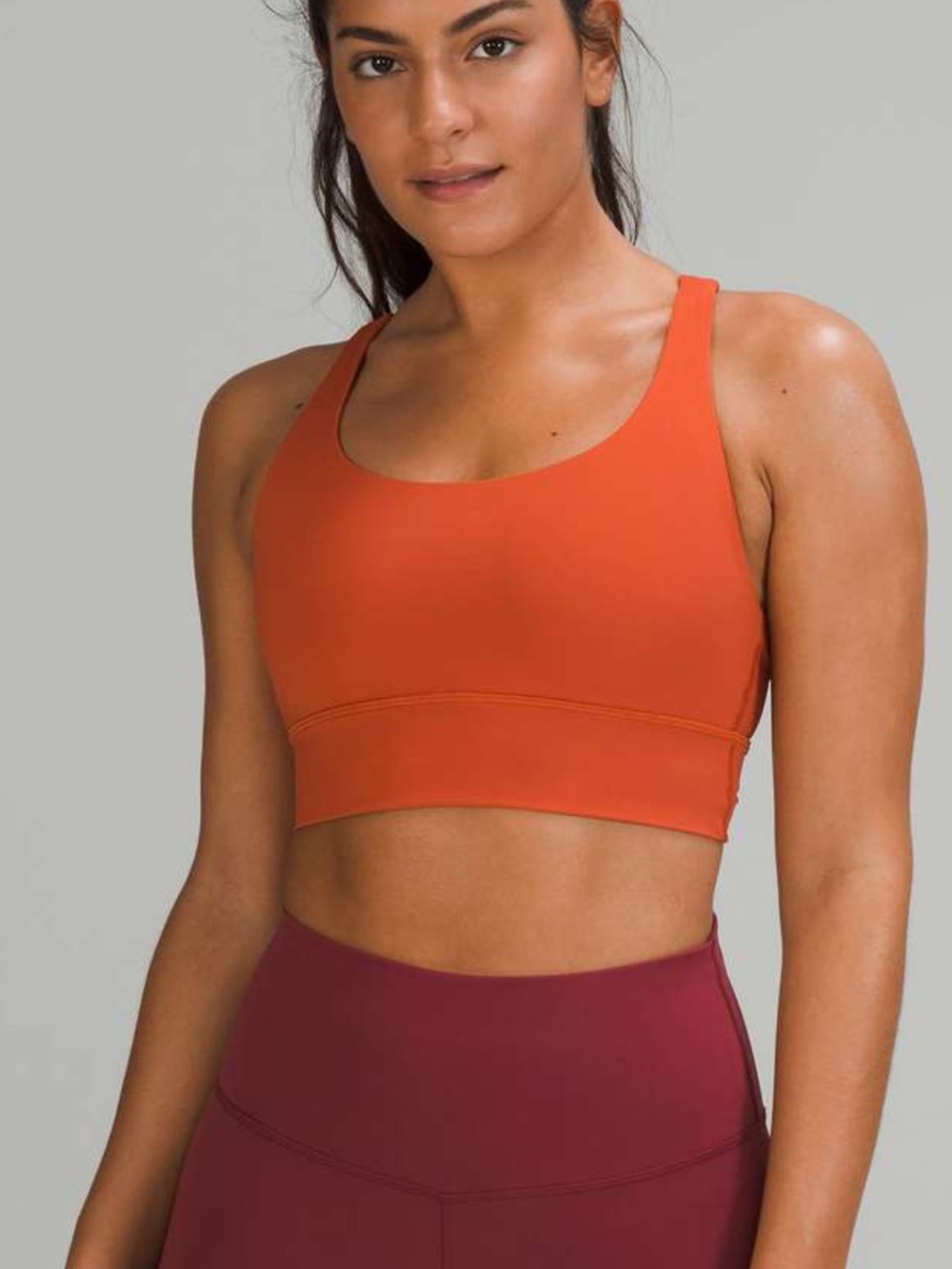 Lululemon Energy Longline Bra Canyon Orange, size 2.